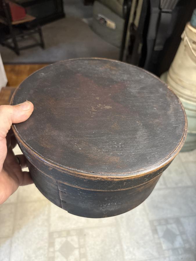 Early 19th c. painted blue black thick wall pantry