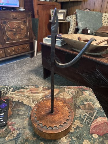18th century rushlight with super Burl base
