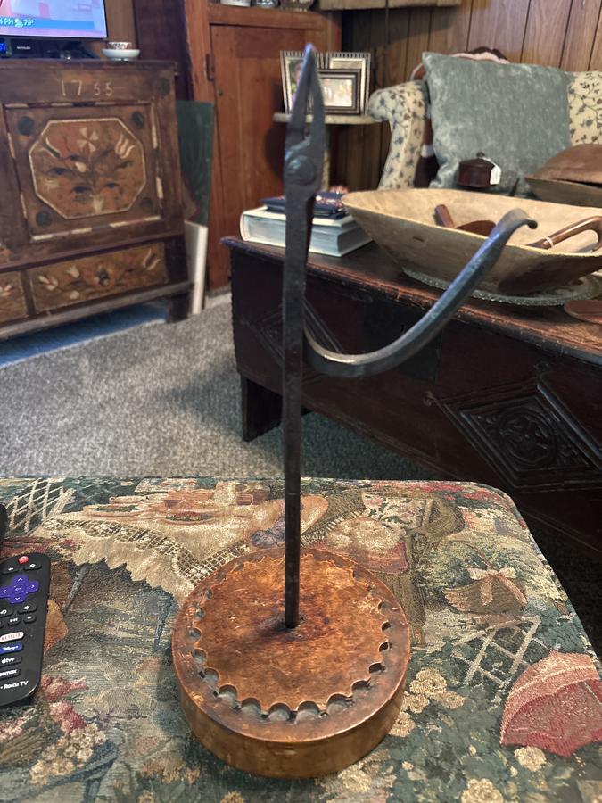 18th century rushlight with super Burl base