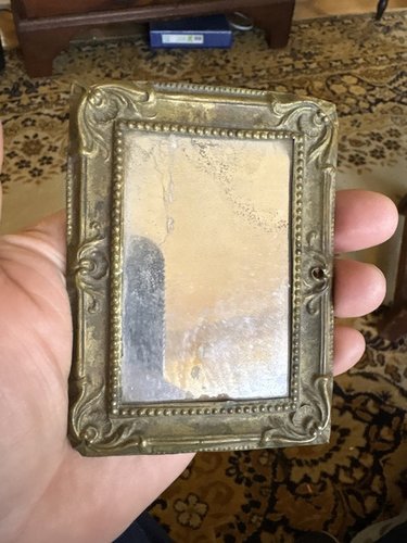 Small 4x3 18th century traveling mirror nice 1780’