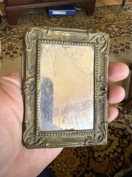 Small 4x3 18th century traveling mirror nice 1780’