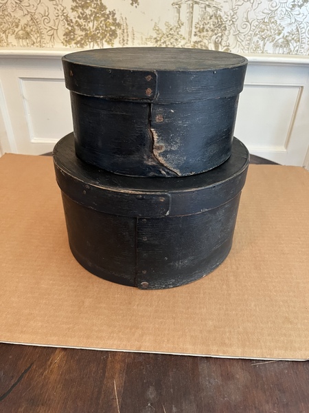 Pair of painted early 19th century pantry boxes