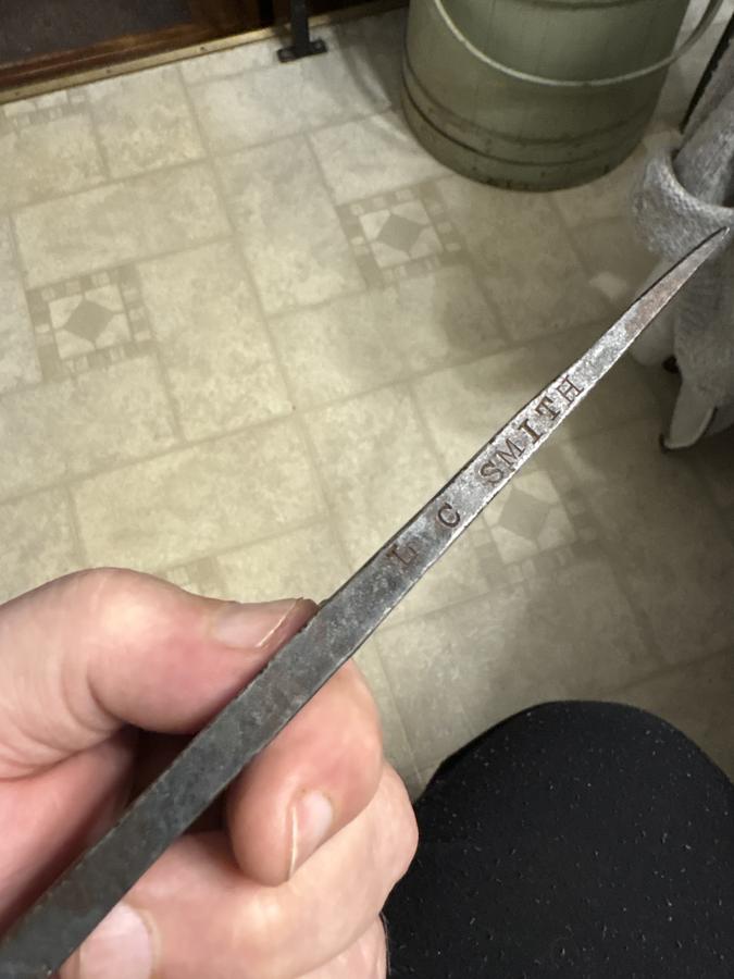 Rare 18th c. Signed blacksmith forged candle spike