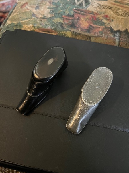 Two Early 19th Century Shoe Shaped Snuff Boxes