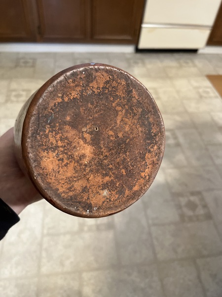 Early 19th century Red-ware jug with slip decorati