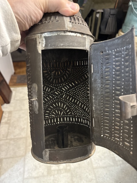 18th c. perfect Paul Revere design tin lantern