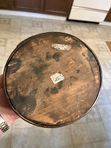 Early Thick wall painted Spanish brown pantry box