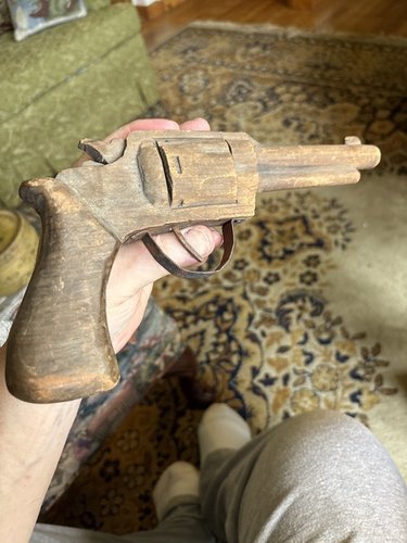 Civil War 19th century Carved folk art Colt pistol