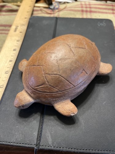 19th c. Folk art red-ware turtle super shape