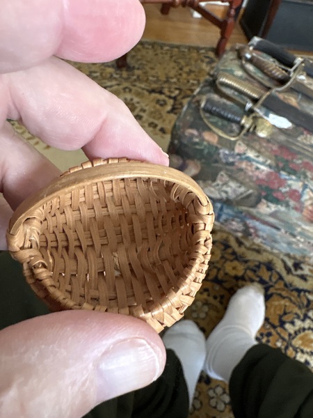 Rare miniature 19th century 2 inch buttocks basket