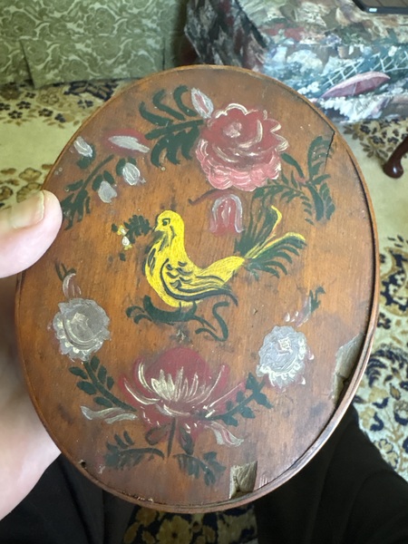 Pa. Painted bird design 19th century pantry box