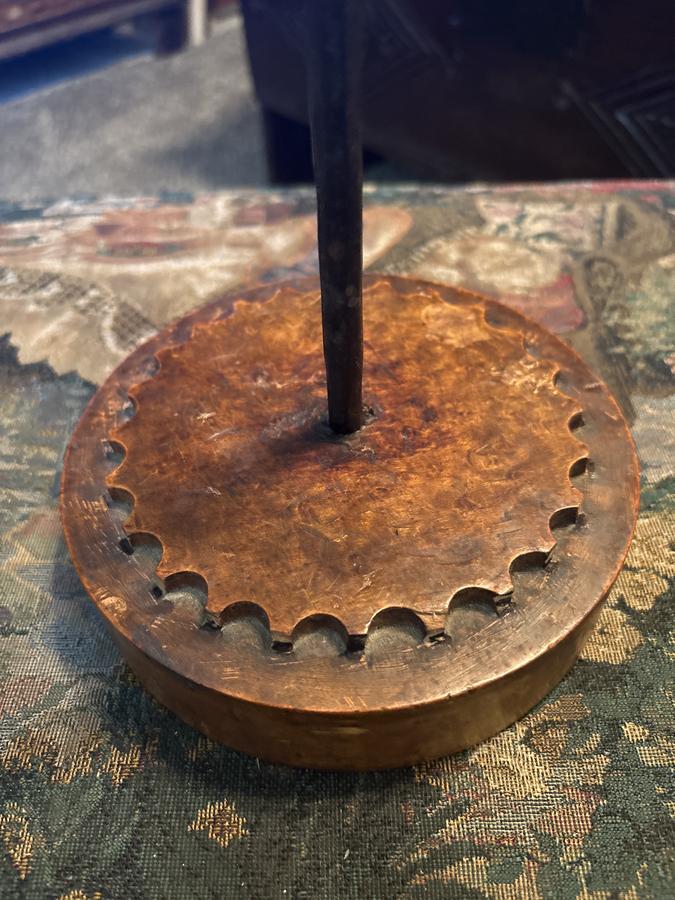 18th century rushlight with super Burl base