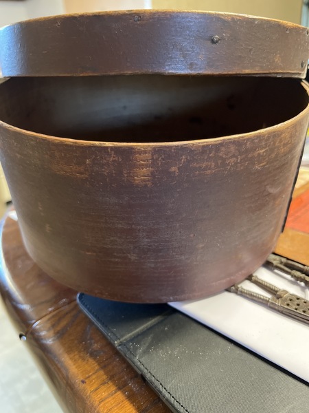 19th century thick wall Spanish brown pantry box