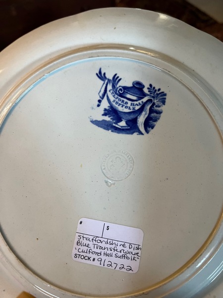 19th C. Stevenson Culford Hall Historical Dish