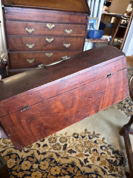 American 1800-1820 painted small document box nice