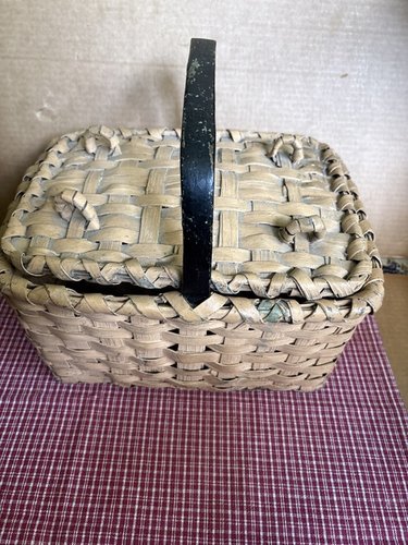 19th century cover lidded bitter sweet basket