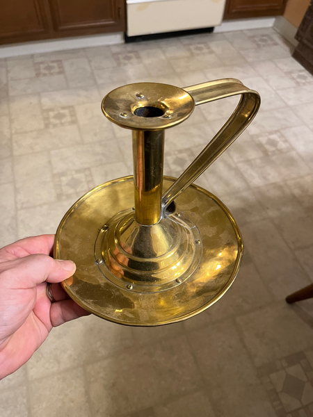 Large 18th Century Chamber Stick, Unusual Form