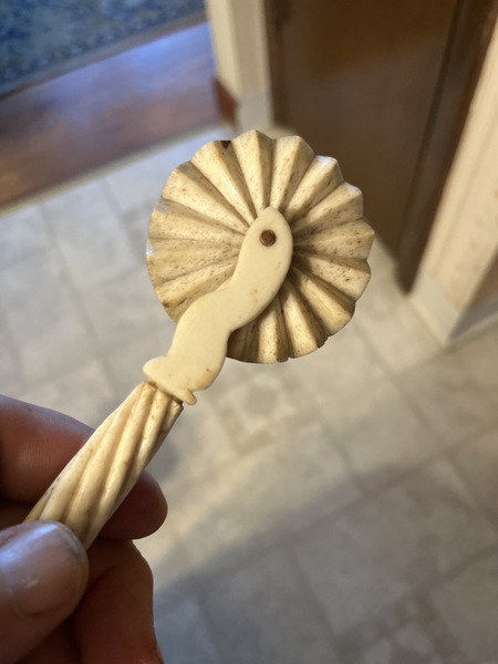 18th century sailors Whale bone carved pie crimper