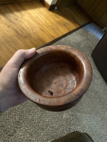 18th century 5 inch Burl pole turned waste bowl