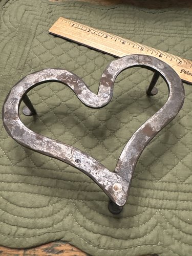 18th/19th century Pa. Detailed heart shape trivet