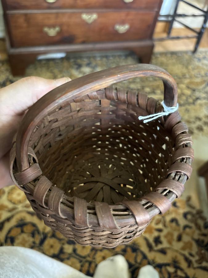 19th century small splinter basket great patina