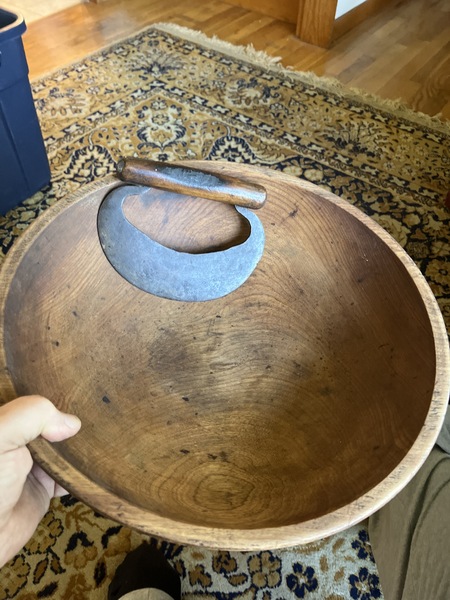 Early 19th century 14 1/2 inch maple footed bowl