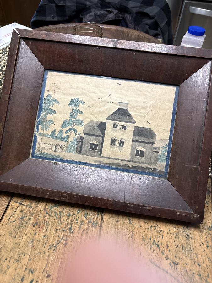 Early 19th century outstanding watercolor in frame