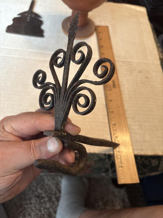 18th century beam spike lantern / lamp holder iron