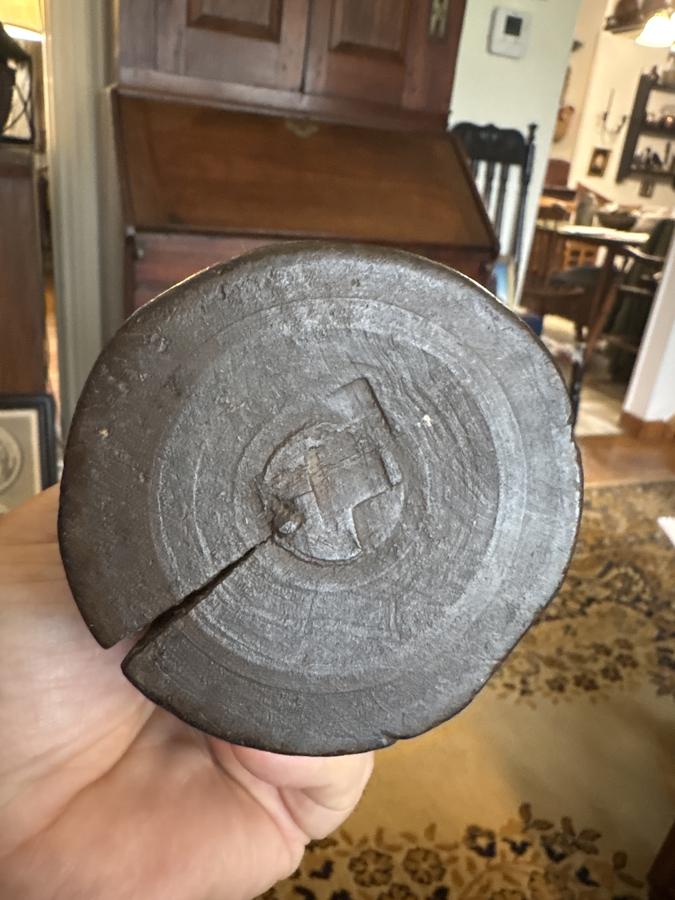 18th century forged iron spiral courting stick