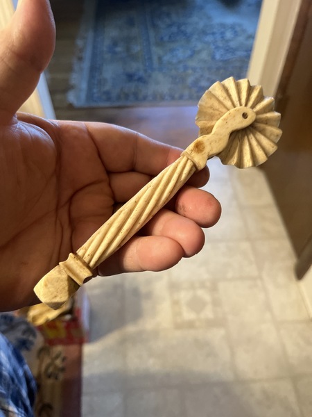 18th century sailors Whale bone carved pie crimper