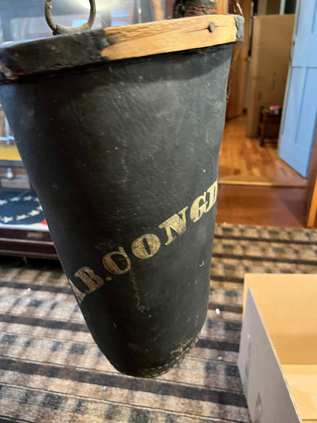 19th Century Leather Fire Bucket w/ Paint Initials