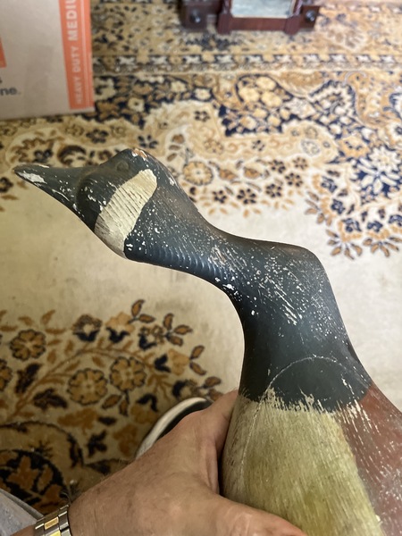 Early folk art carved 20 inch painted goose