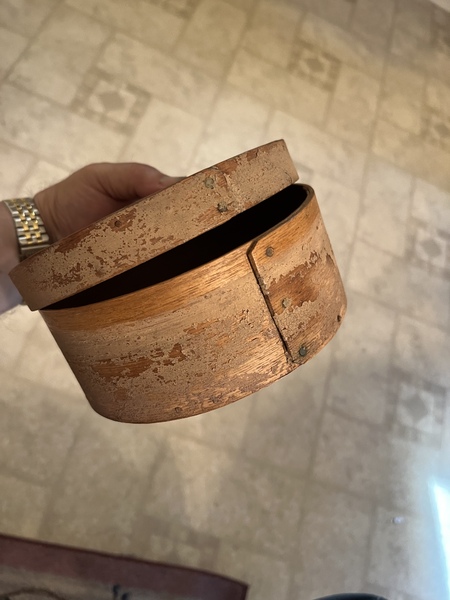 Tan original painted 6 1/2 inch pantry box dry
