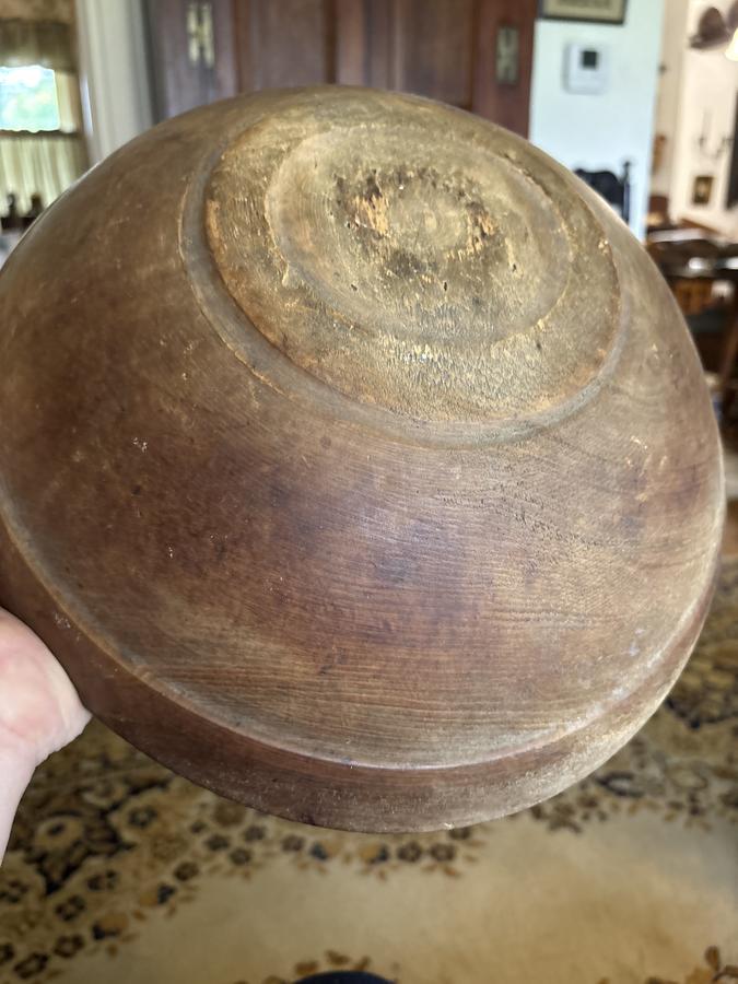 American 18th century super bee-hive dough bowl