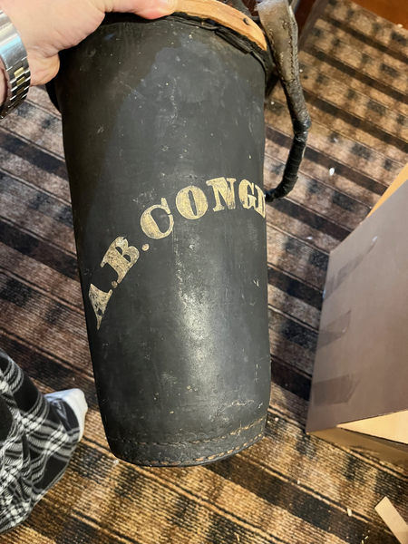 19th Century Leather Fire Bucket w/ Paint Initials