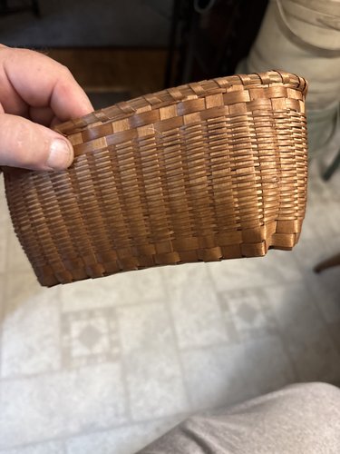 19th century miniature rectangle splint basket