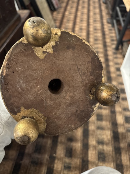 17th century wooden pricket candlestick 1650-1680