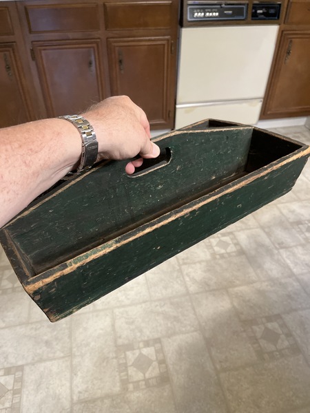 Early 19th century painted cutlery tote square nai