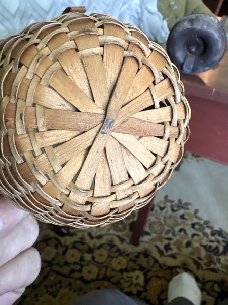 Miniature 19th century splint basket 4 inches
