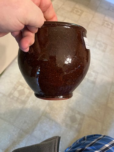 Early 19th Century Very Fat Red -Ware Canning Jar
