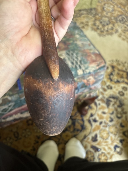 18th century maple wood 15 inch treen-ware spoon