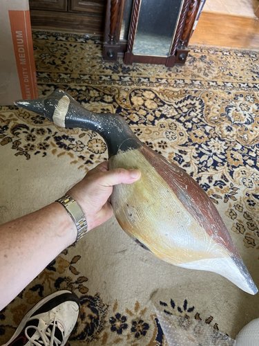 Early folk art carved 20 inch painted goose