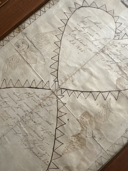 Early 19th century pa. Dated 1835 sweetheart ink