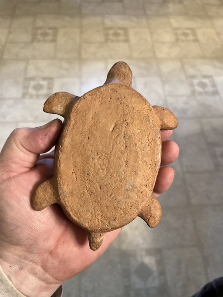 19th c. Folk art red-ware turtle super shape