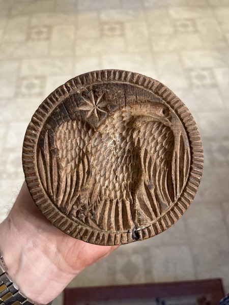 American early federal carved eagle butter print