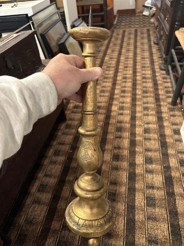 17th century wooden pricket candlestick 1650-1680