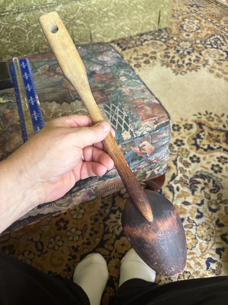 18th century maple wood 15 inch treen-ware spoon