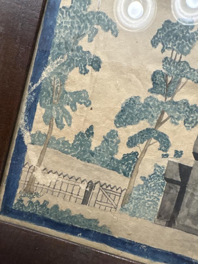 Early 19th century outstanding watercolor in frame