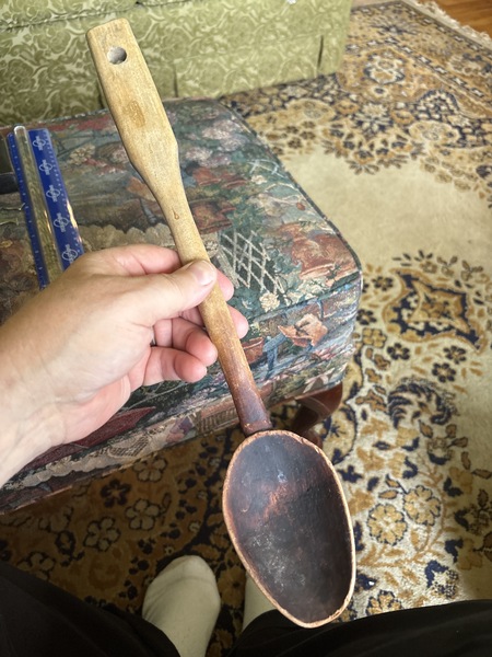 18th century maple wood 15 inch treen-ware spoon