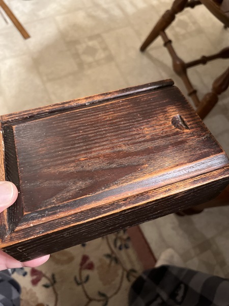 18th century dovetailed in paint small spice box